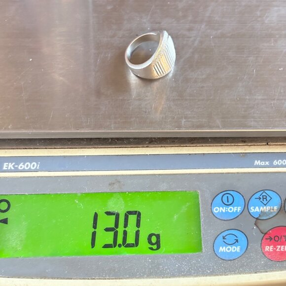 VTG Solid Sterling Silver 925 Etched Rough Textured Freeform Band Ring Size 7 - Picture 10 of 10